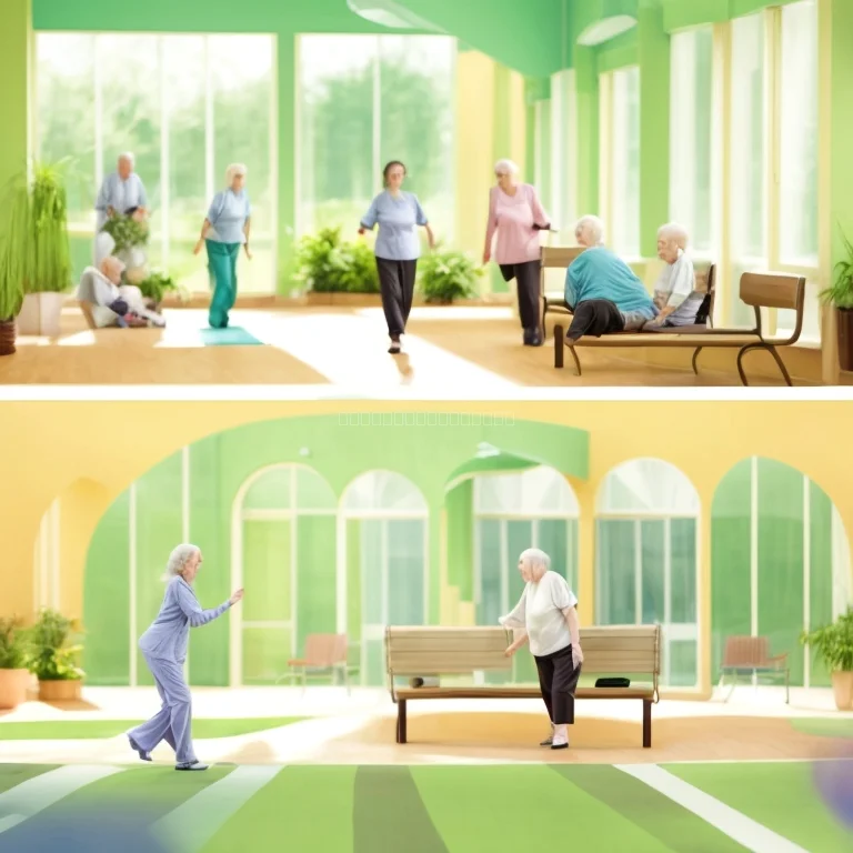 屋外でのストレッチ運動を行う高齢者グループ